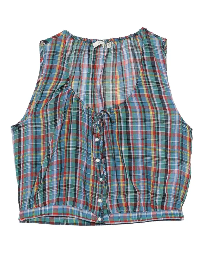 DÔEN Karierte Theo Bluse - Blau Blau