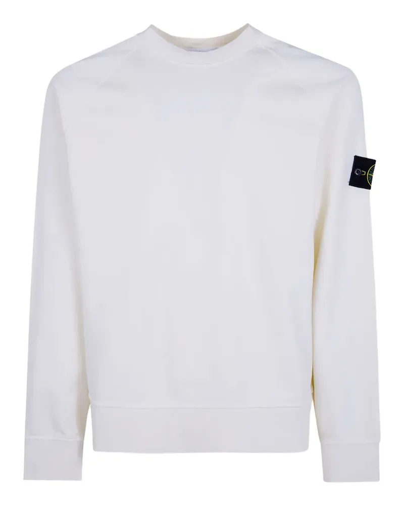 Stone Island logo-patch raglan-sleeve sweatshirt - Weiß Weiß
