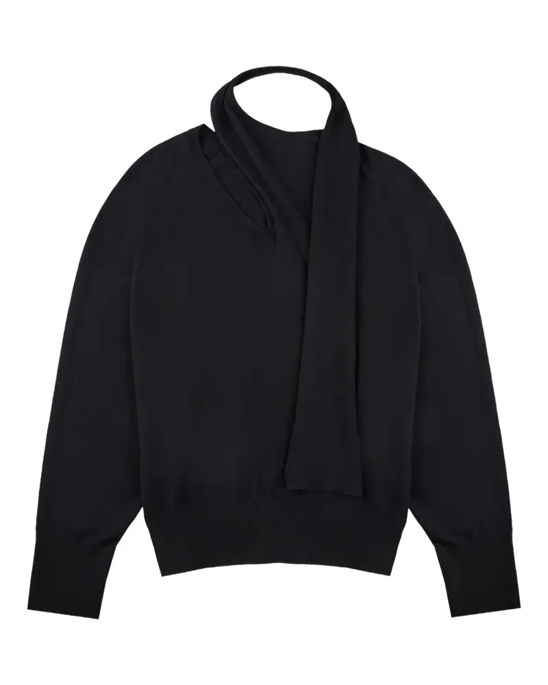 Zanone Pullover mit Schal - Blau Blau