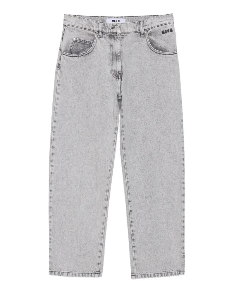 MSGM Tapered-Jeans mit Logo-Stickerei - Grau Grau