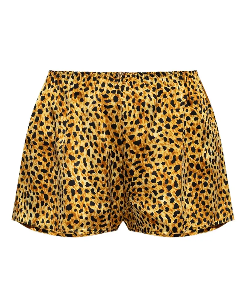 Versace Seidenshorts mit Leoparden-Print - Nude Nude