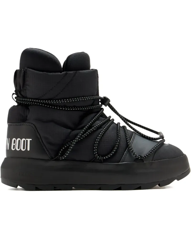 adidas x Moon Boot Schnürstiefel mit Steppung - Schwarz Schwarz