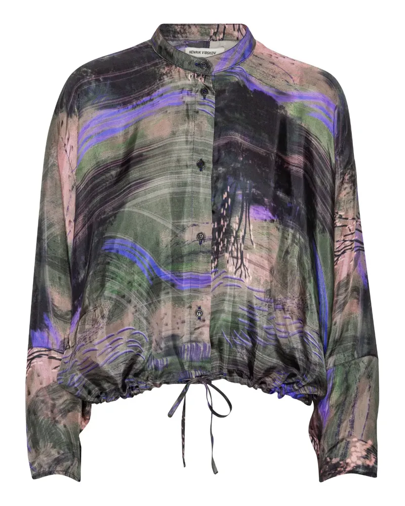 Henrik Vibskov drawstring patterned blouse - Grün Grün
