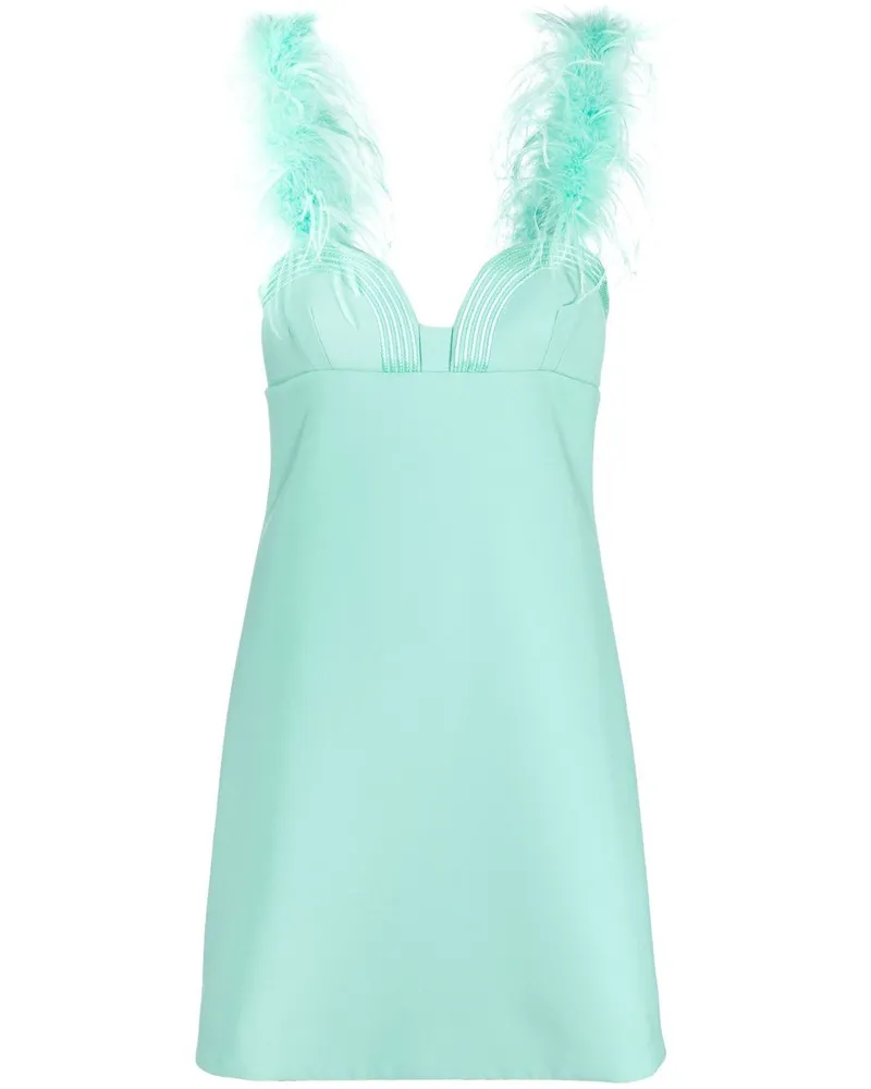 Elie Saab Kleid mit Federn - Grün Grün