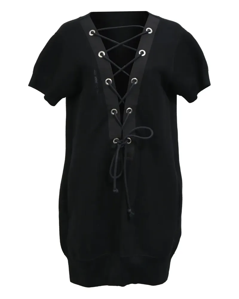 Sacai lace-up mini dress - Schwarz Schwarz