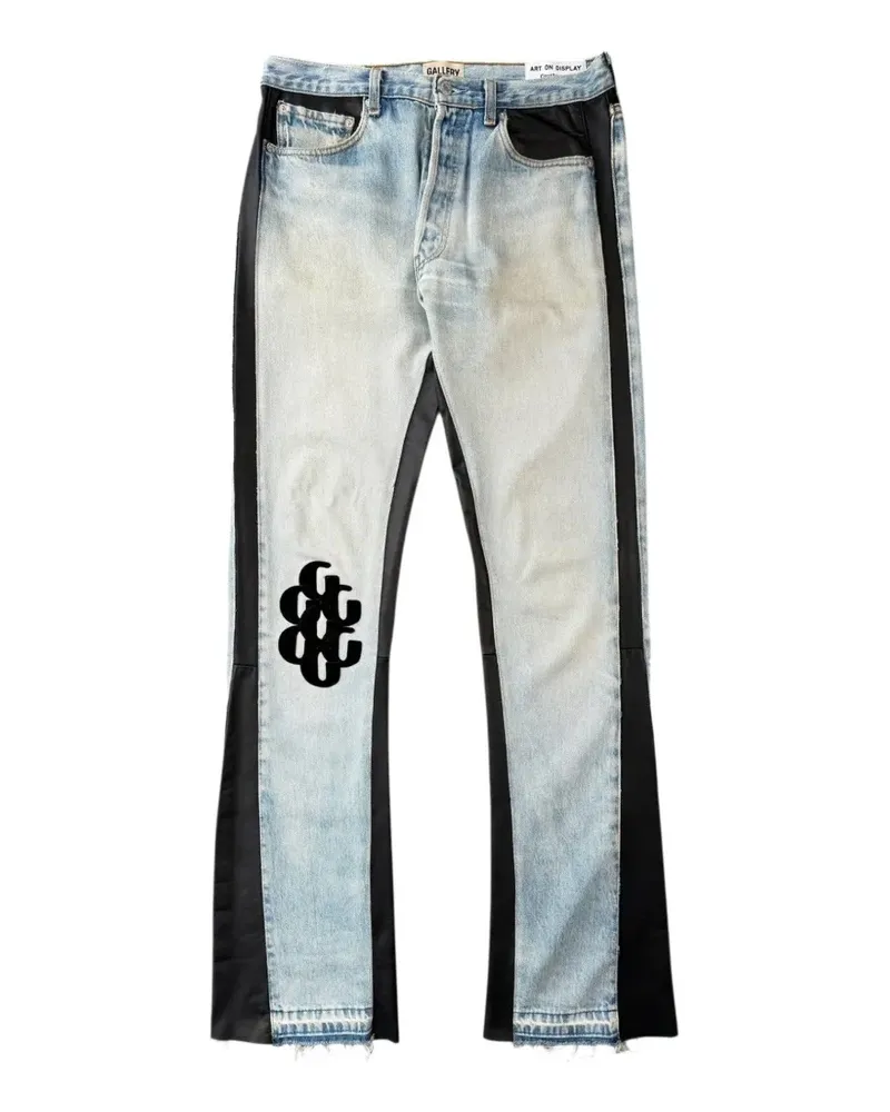 GALLERY DEPT. Schlagjeans mit Ledereinsätzen - Blau Blau