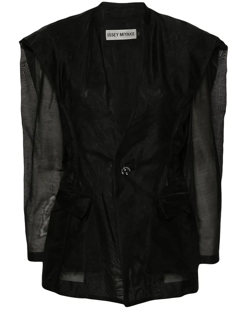 Issey Miyake Translucent Suit Blazer Schwarz