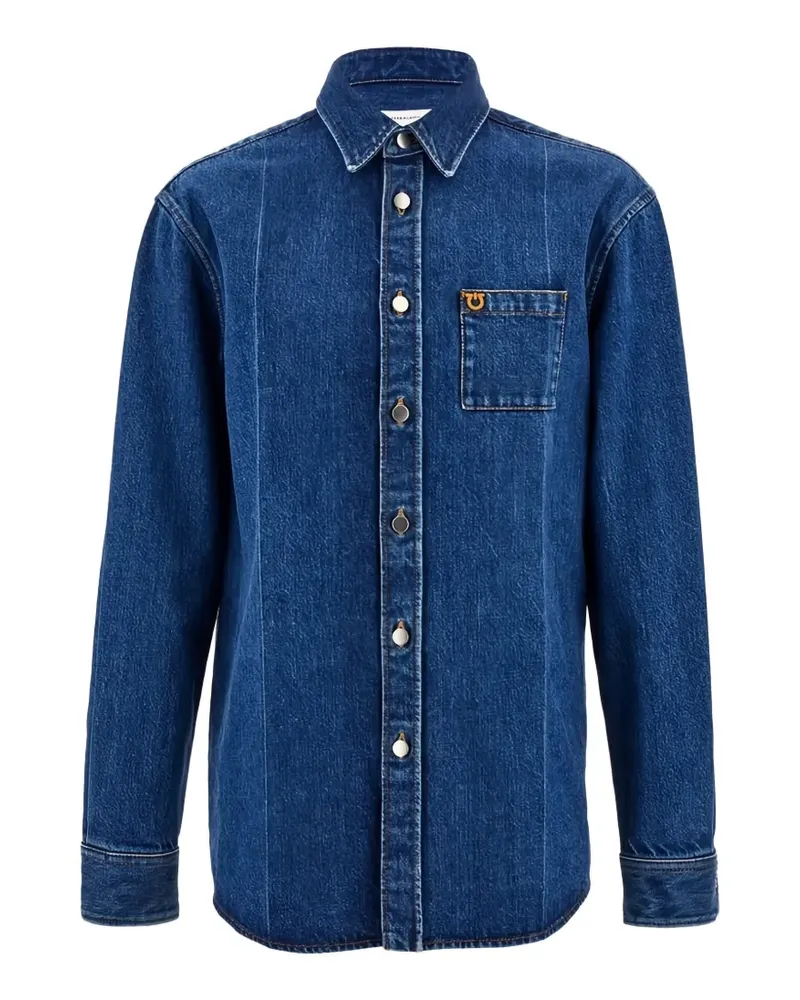 Ferragamo Jeanshemd mit Stickerei - Blau Blau