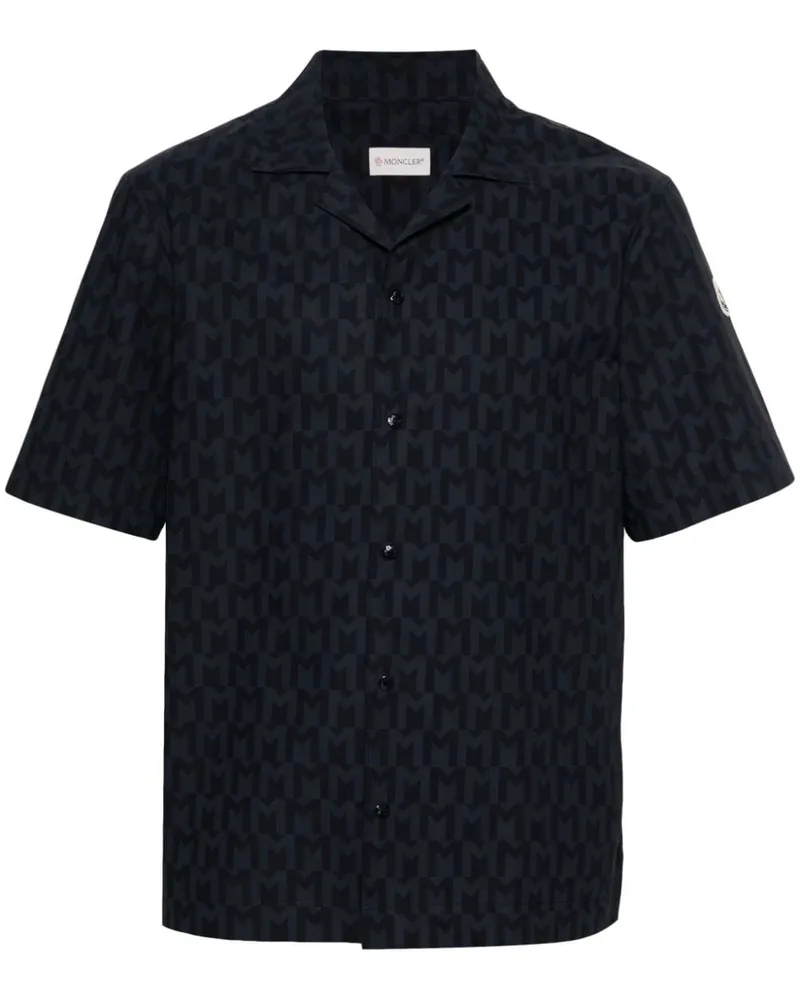 Moncler Hemd mit Monogramm-Print - Blau Blau