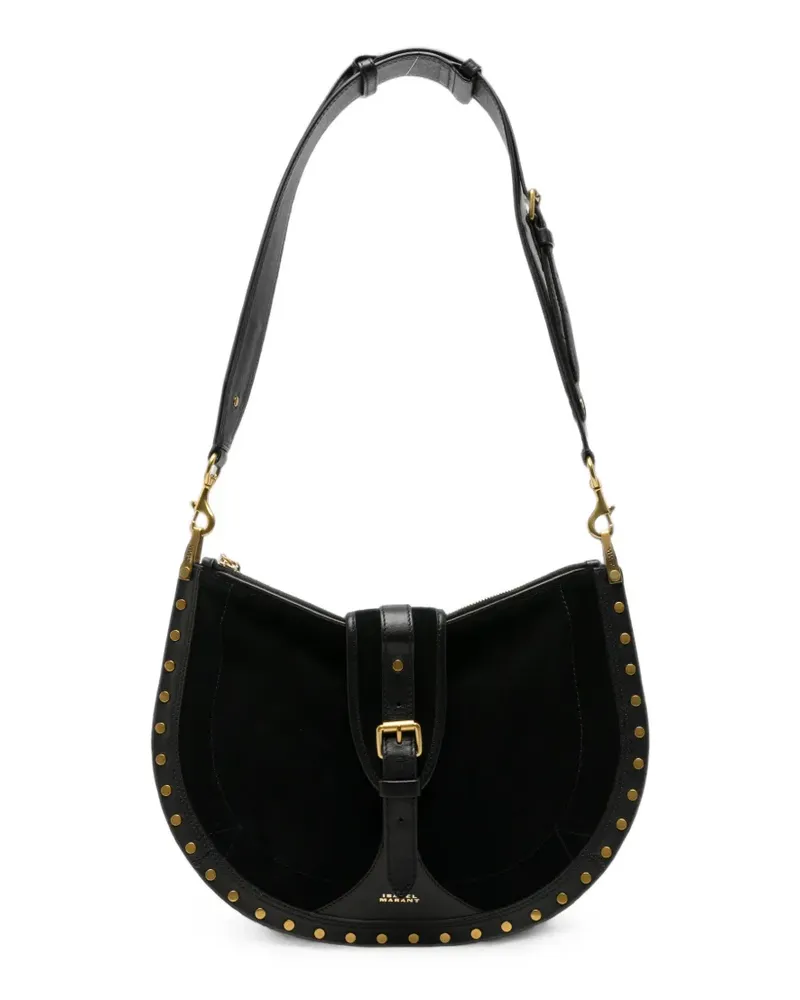 Isabel Marant Oskan Soft Schultertasche mit Nieten - Schwarz Schwarz