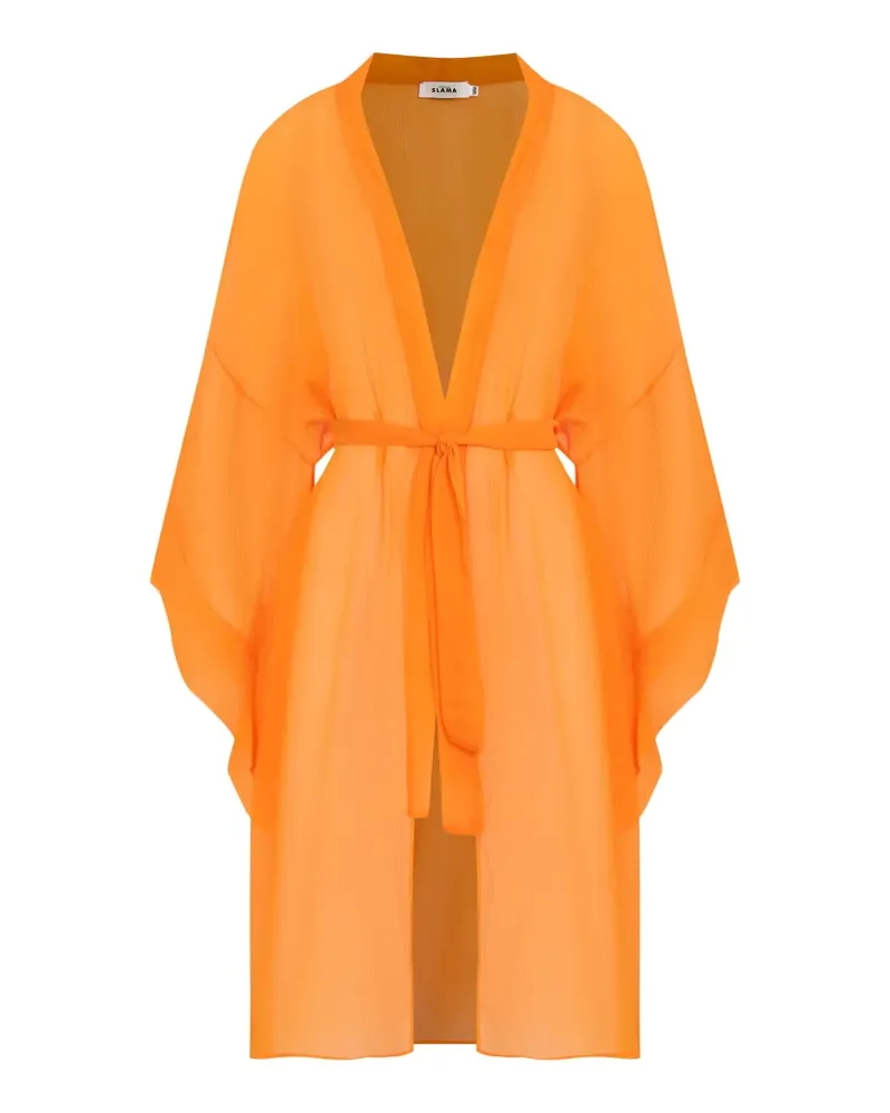 Amir Slama Midikleid aus Seide - Orange Orange