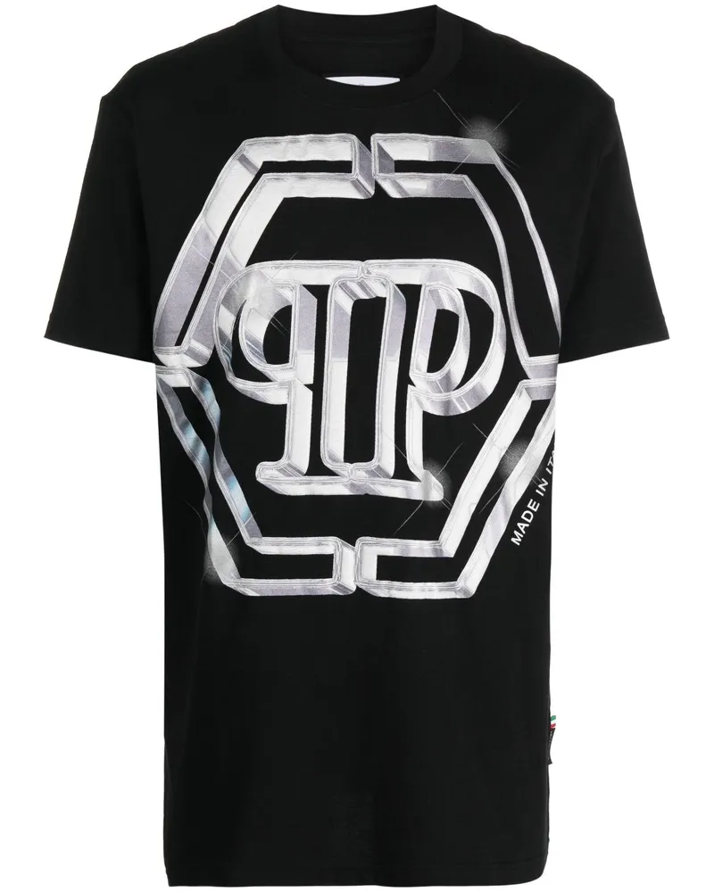 Philipp Plein T-Shirt mit Logo-Print - Schwarz Schwarz