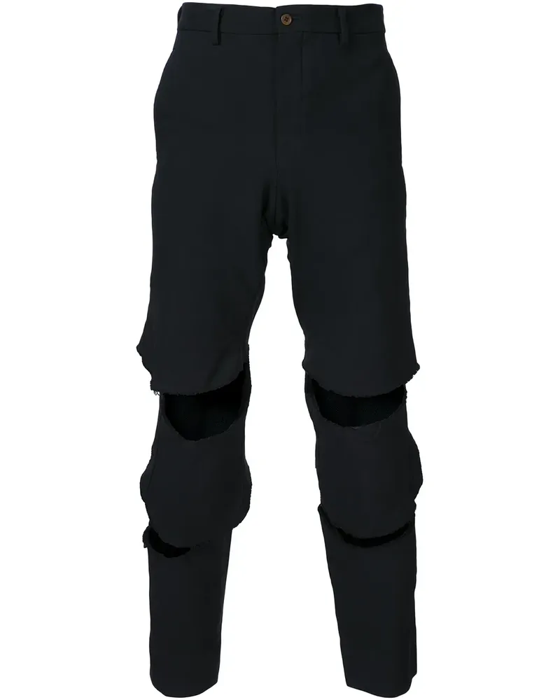 Comme des Garçons Skinny-Jeans in Distressed-Optik - Schwarz Schwarz