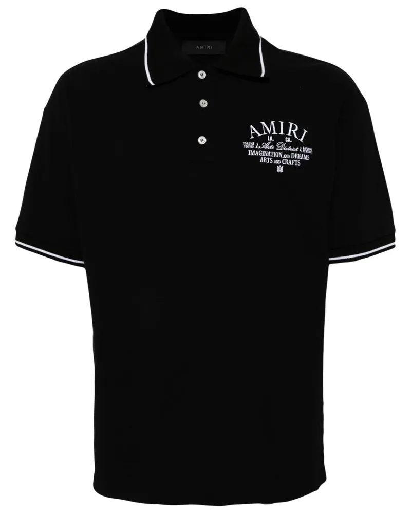 Amiri Poloshirt mit Logo-Stickerei - Schwarz Schwarz