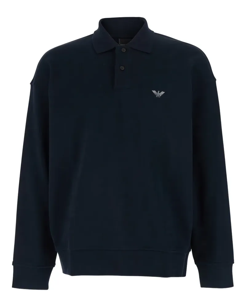 Emporio Armani logo-embroidery polo shirt - Blau Blau