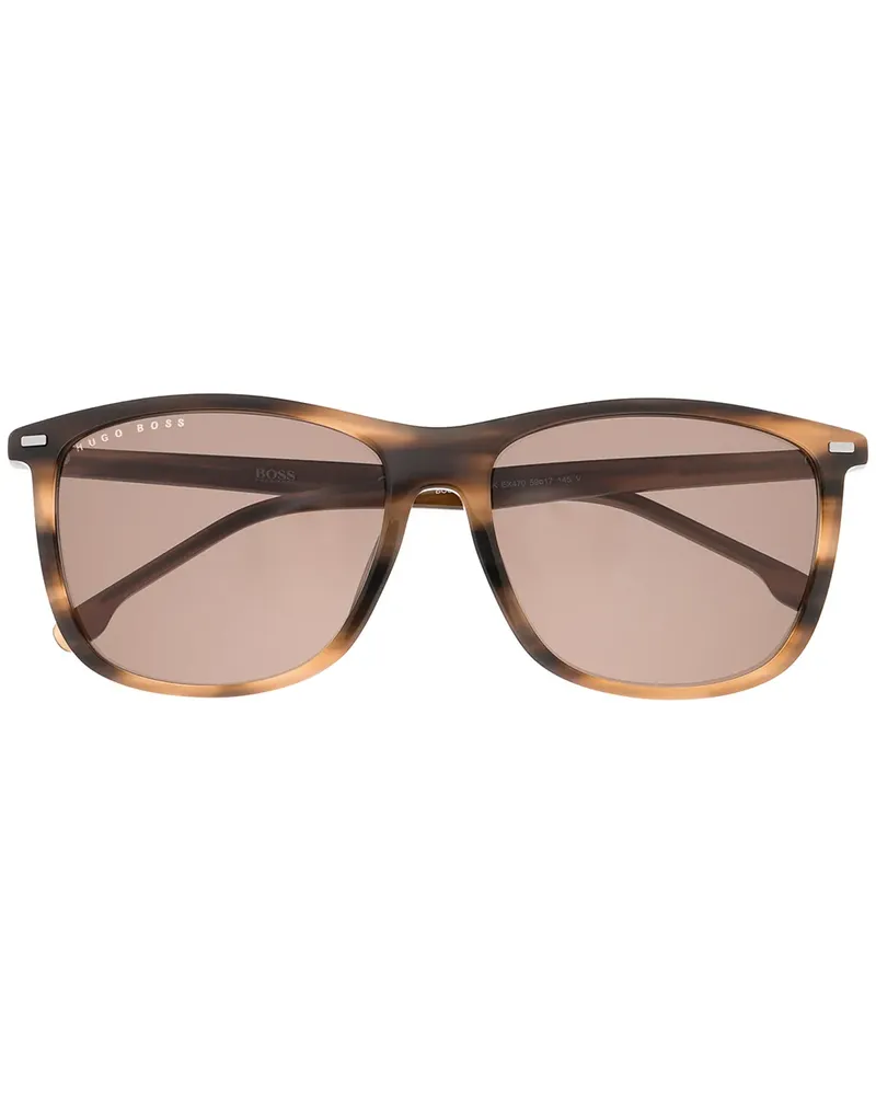 HUGO BOSS Eckige Sonnenbrille in Schildpattoptik - Braun Braun