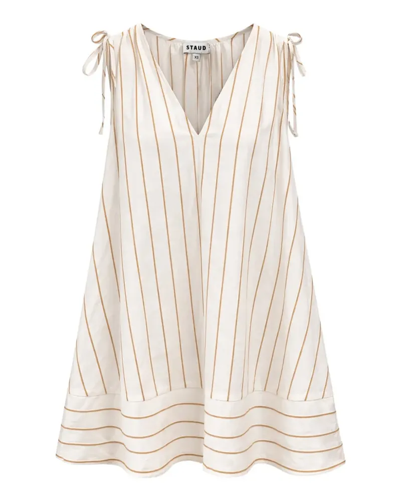STAUD Elena striped mini dress - Nude Nude