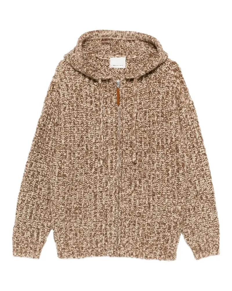 Isabel Marant ribbed-knit zip-up hoodie - Braun Braun