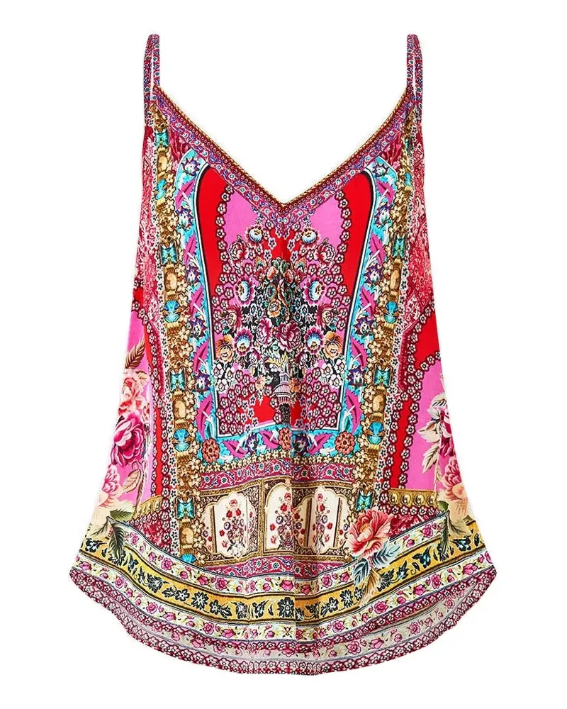 Camilla Heirloom Empire V-neck sleeveless blouse - Rot Rot