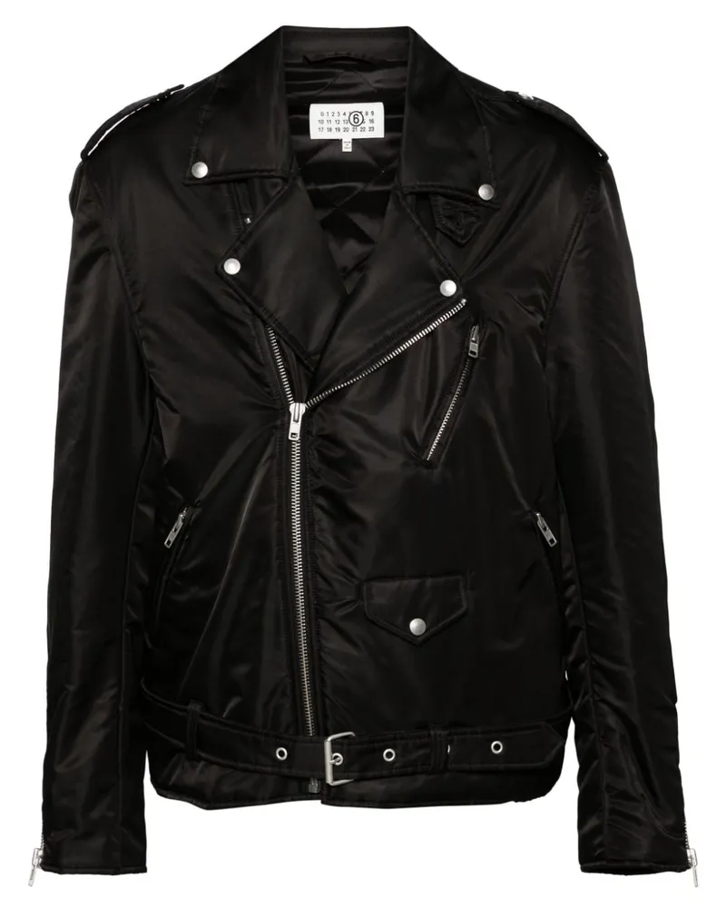 Maison Margiela Bikerjacke mit Gürtel - Schwarz Schwarz