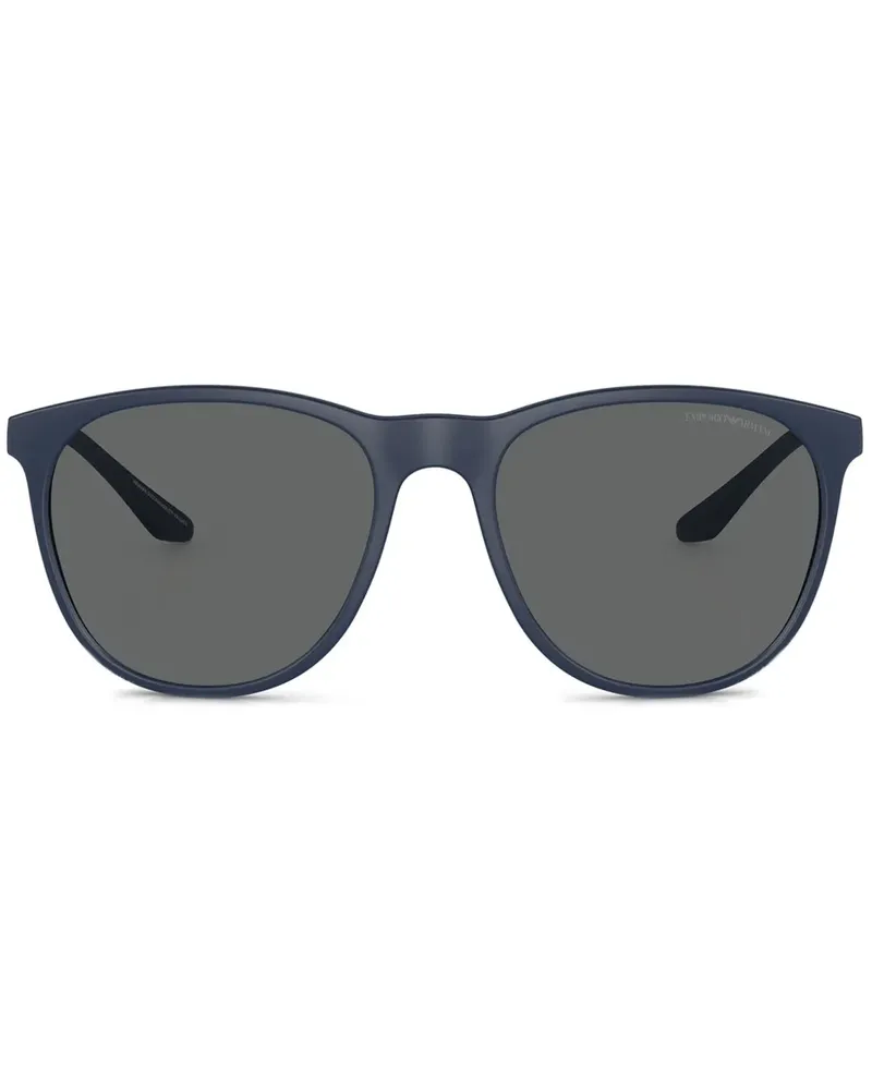 Emporio Armani Sonnenbrille mit Logo-Schild - Blau Blau