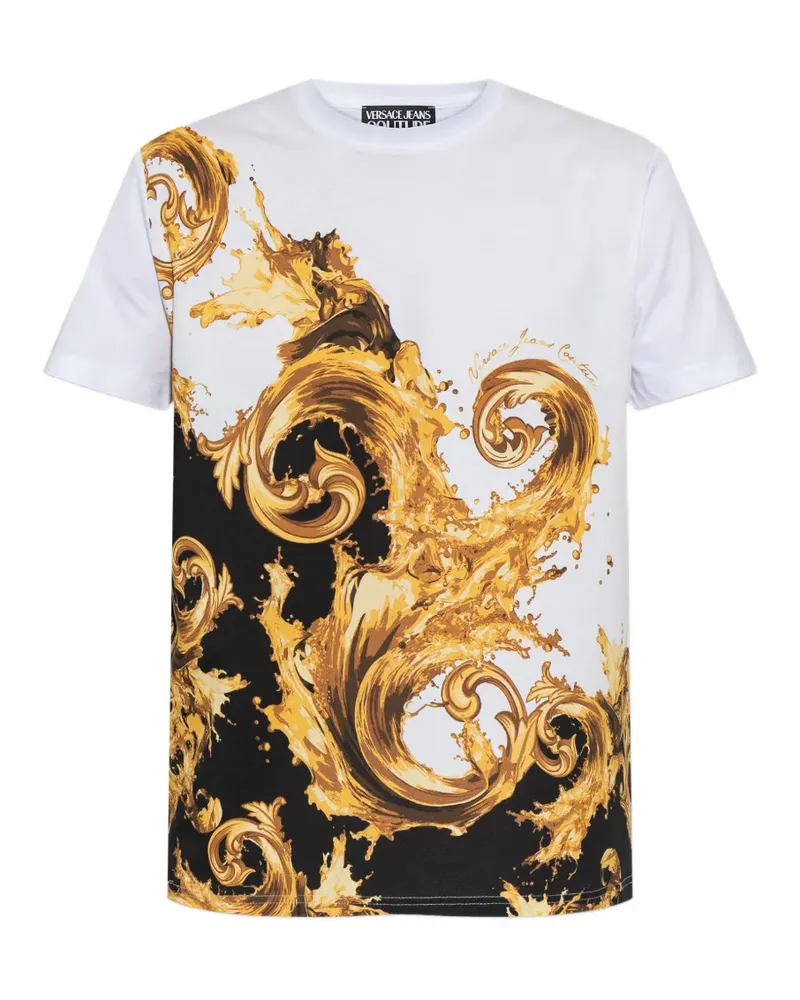Versace Jeans Wave Couture-print T-shirt - Weiß Weiß