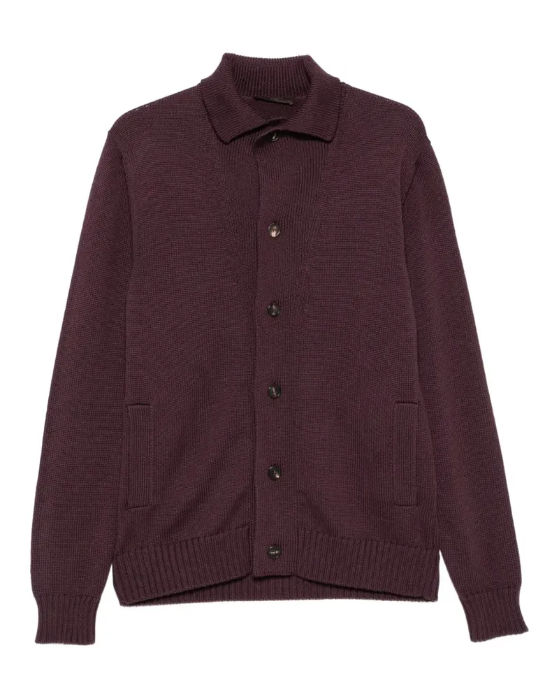Zanone button-up wool cardigan - Violett Violett