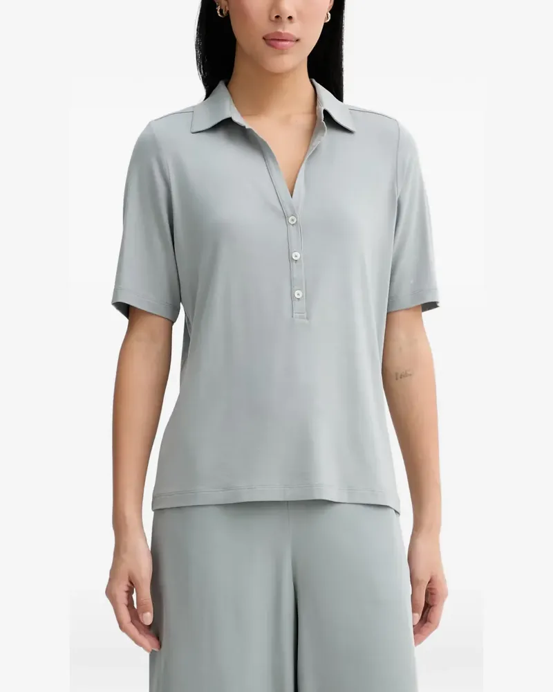 Marc O'Polo button-placket short-sleeve polo top - Grau Grau