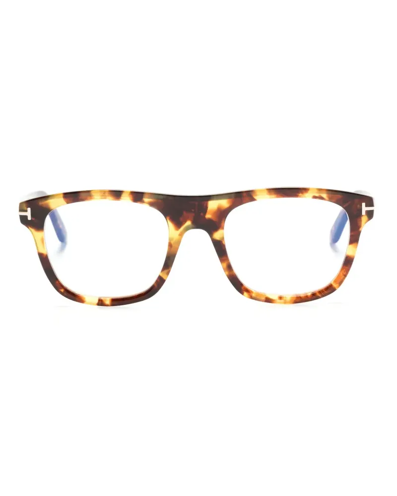 Tom Ford Eckige Brille in Schildpattoptik - Braun Braun