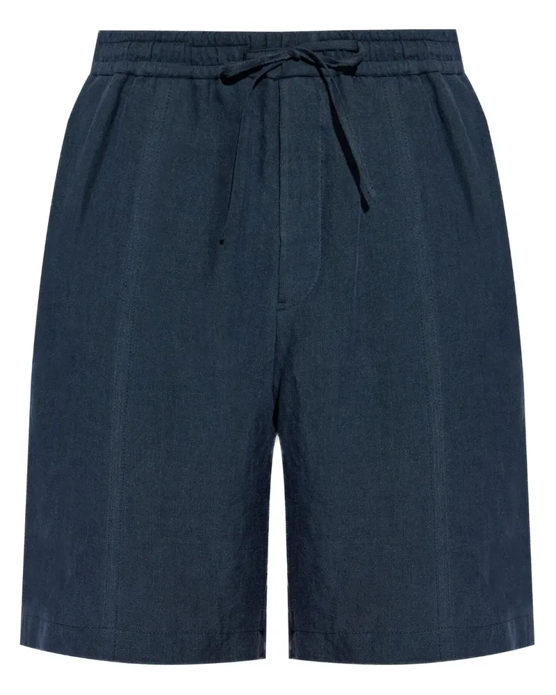 Emporio Armani Shorts aus Leinen mit Kordelzug - Blau Blau