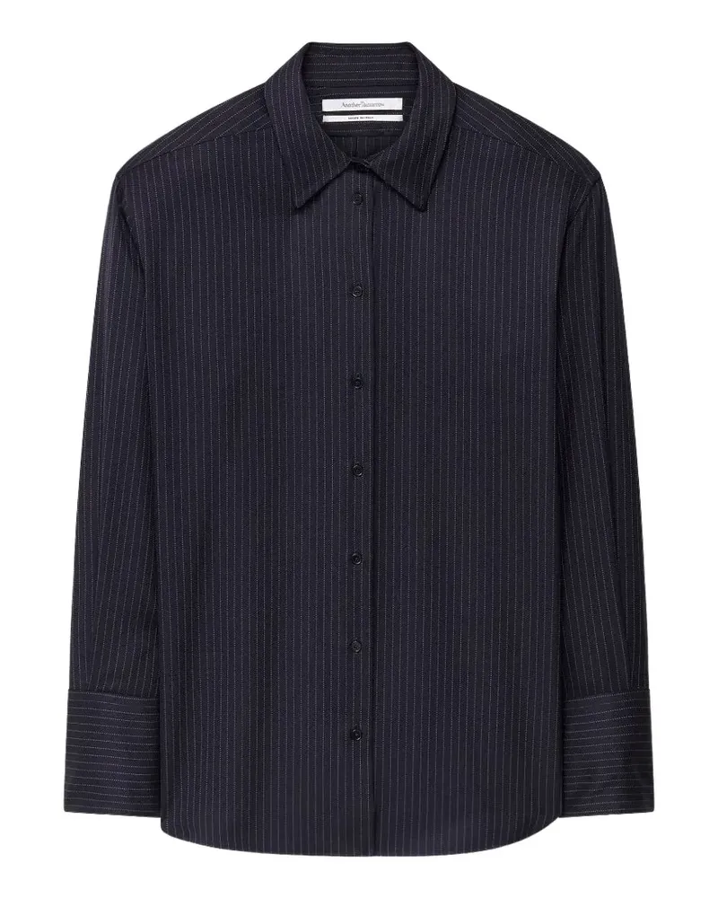 Another Tomorrow pinstripe relaxed-fit shirt - Blau Blau