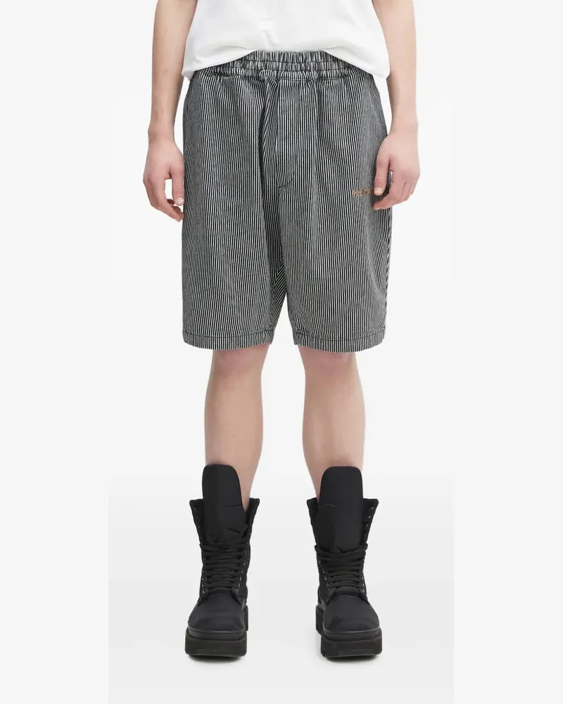 Aries striped patch shorts - Blau Blau