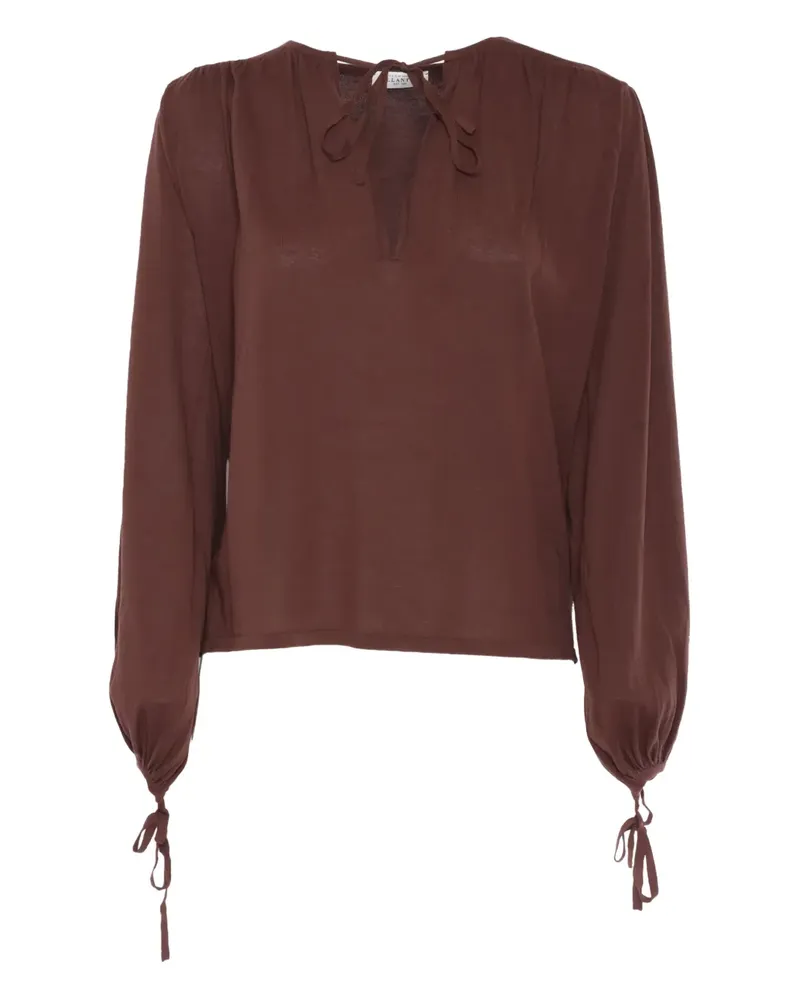 Ballantyne Bluse mit Schleifenkragen - Braun Braun