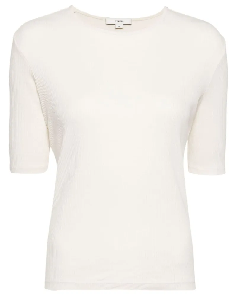 Vince Geripptes T-Shirt - Weiß Weiß