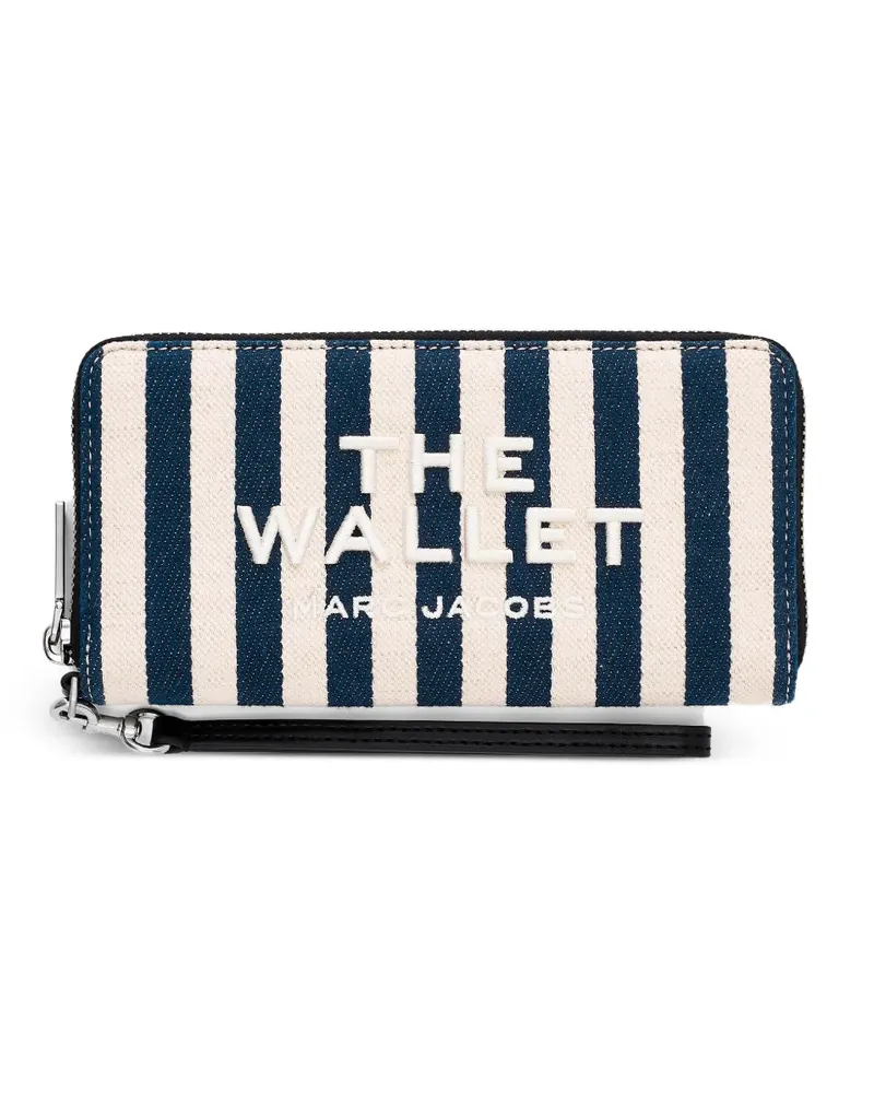Marc Jacobs Gestreiftes Portemonnaie aus Canvas - Blau Blau