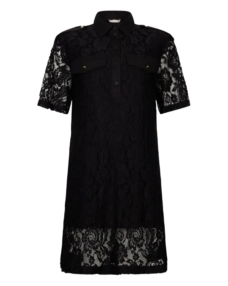 Liu Jo Poloshirtkleid aus Spitze - Schwarz Schwarz