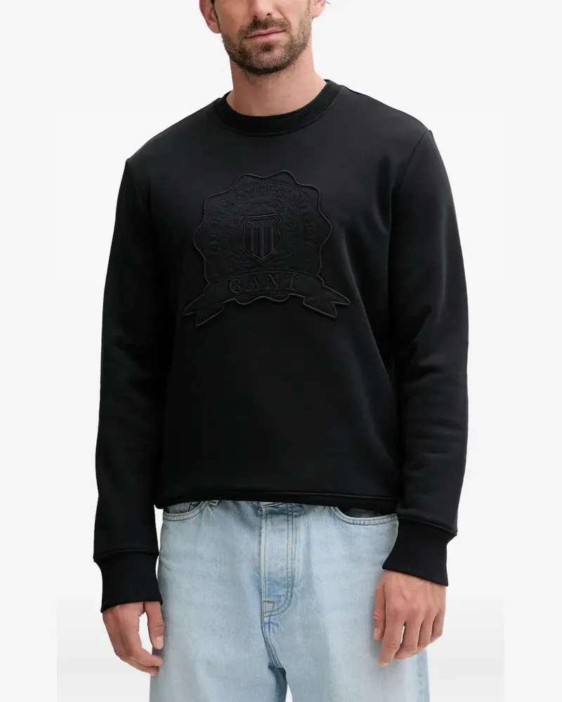 Gant appliqué crew-neck sweatshirt - Schwarz Schwarz