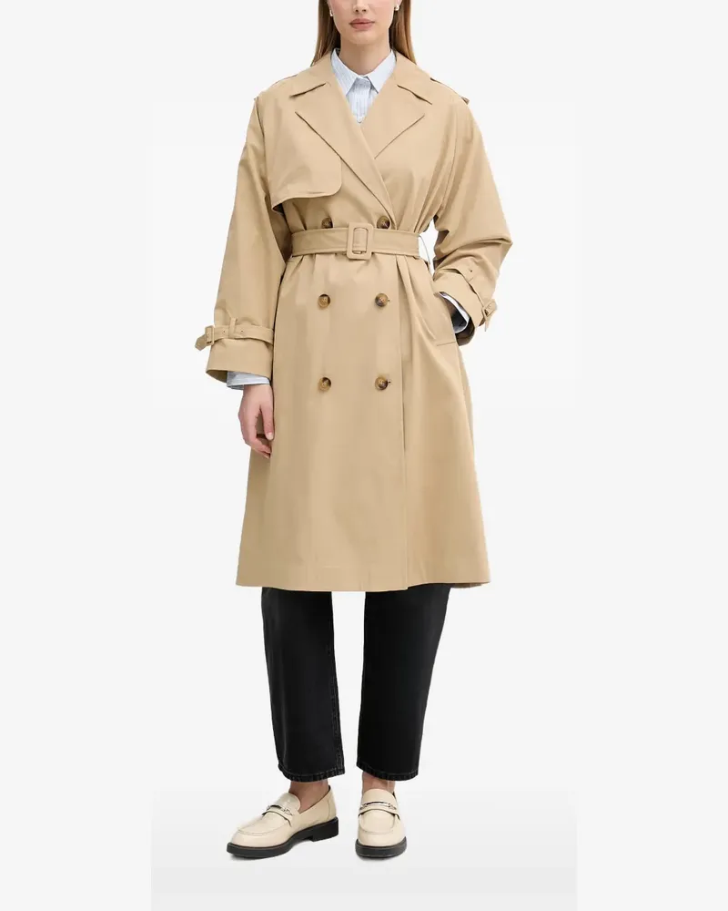 Benetton double-breasted belted trench coat - Nude Nude