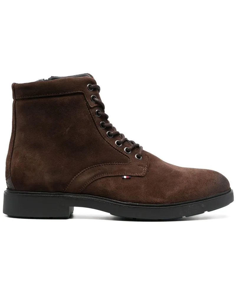 Tommy Hilfiger Elevated Schnürstiefel aus Wildleder Braun