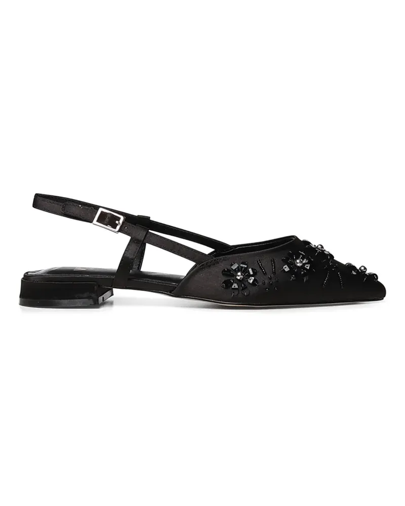 V°73 Kayla beaded slingback flat pumps - Schwarz Schwarz