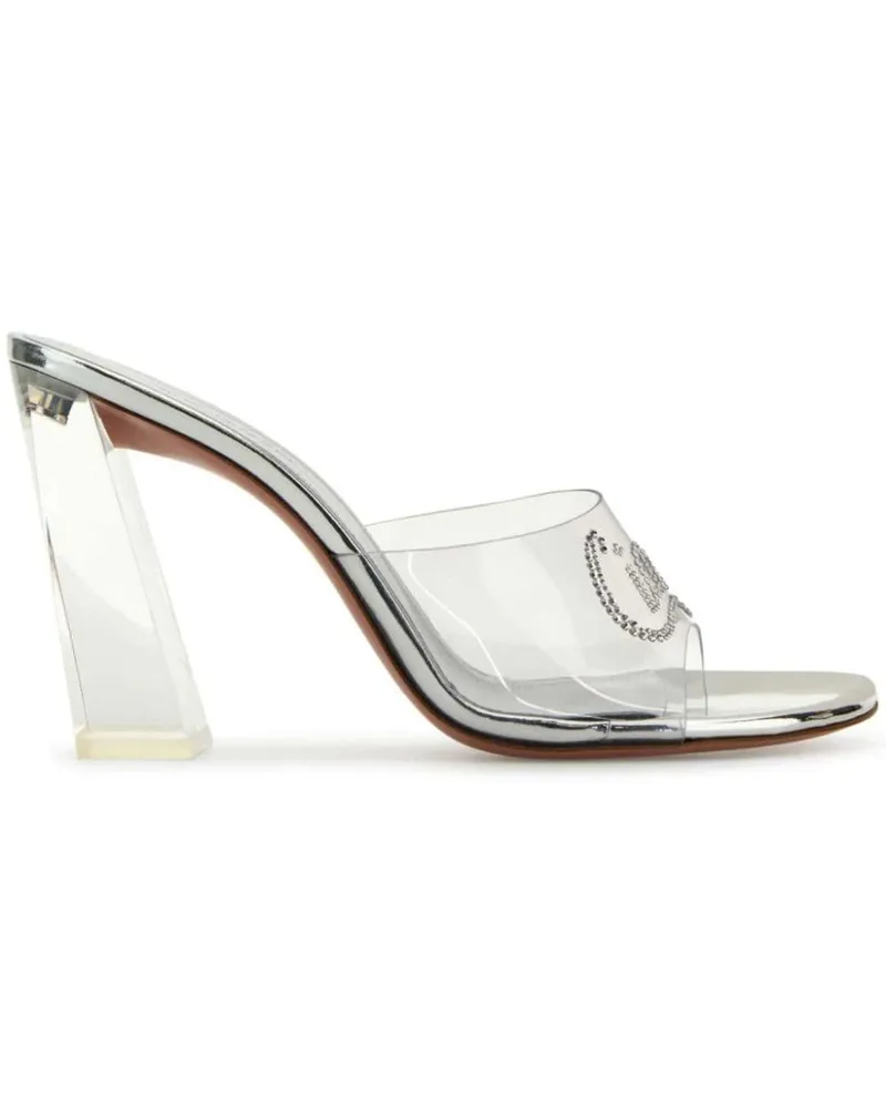 Amina Muaddi Bella Mules 95mm - Silber Silber