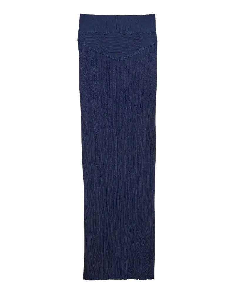 Fleur Du Mal ribbed-knit maxi skirt - Blau Blau