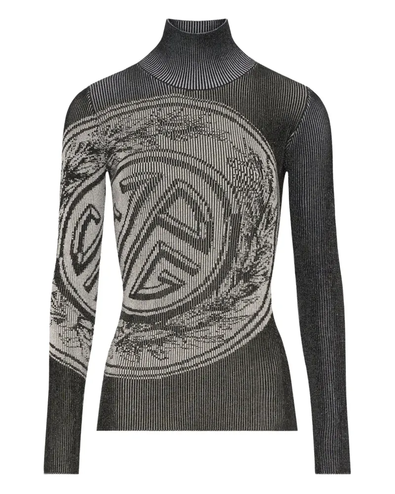 Jean Paul Gaultier Langärmeliger Laurel Stamp Jacquard-Pullover - Grau Grau
