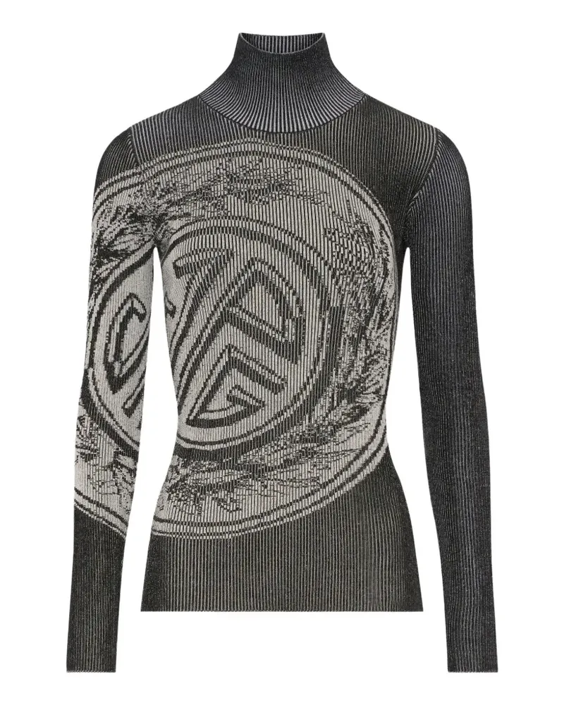 Jean Paul Gaultier Langärmeliger Laurel Stamp Jacquard-Pullover - Schwarz Schwarz