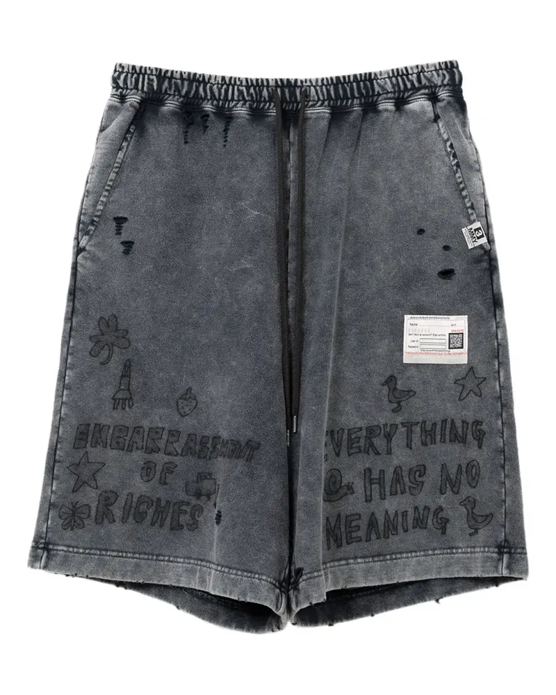 MIHARAYASUHIRO Shorts mit Bleach-Effekt - Schwarz Schwarz