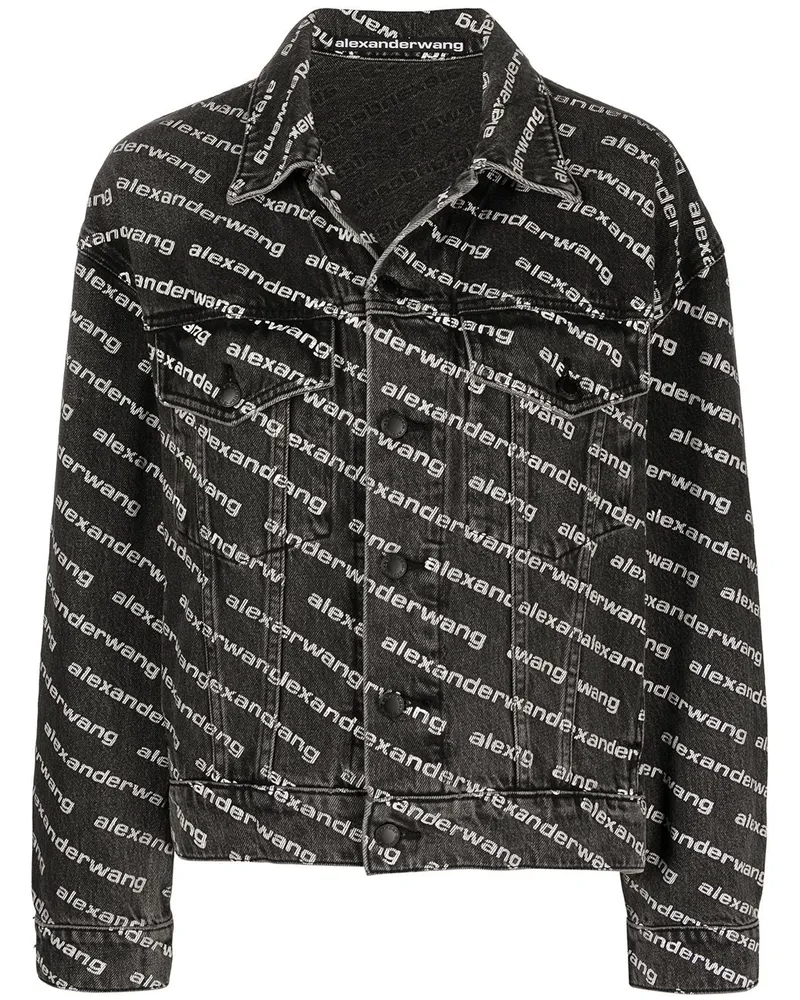 Alexander Wang Jacke mit Logo - Schwarz Schwarz