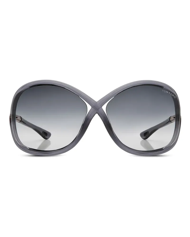 Tom Ford Geometrische Halbrand-Sonnenbrille - Grau Grau