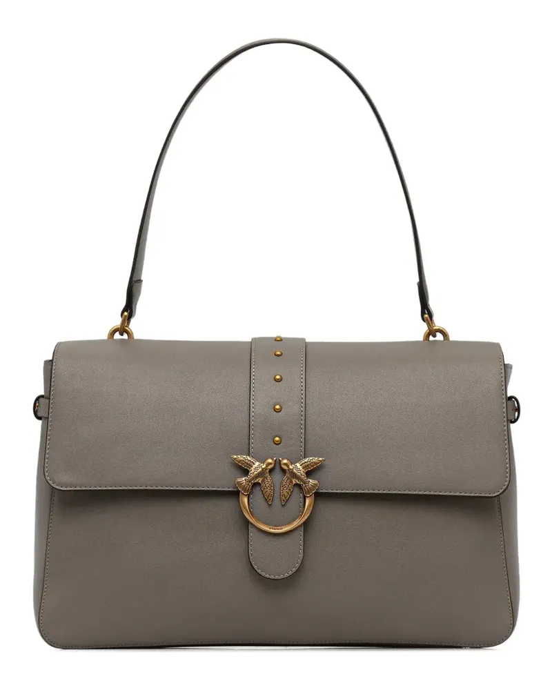 Pinko Love Schultertasche mit Nieten - Grau Grau