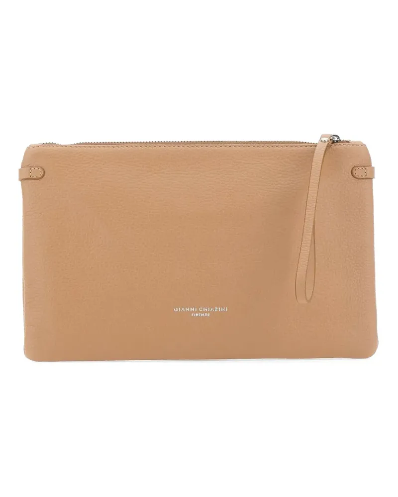 Gianni Chiarini Hermy leather clutch bag - Nude Nude