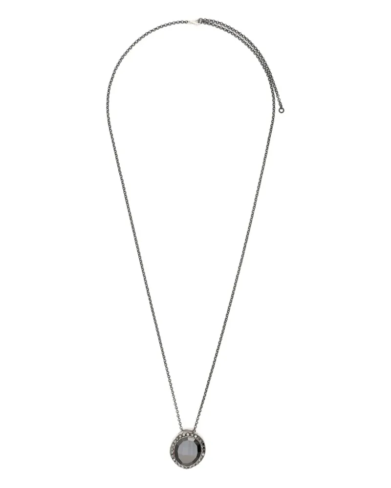 Rosa Maria Halskette aus Sterlingsilber mit schwarzem Spinell und Diamanten Silber